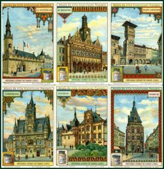 Liebig chromo 1912 – Stadshuis van Compiègne in kleur