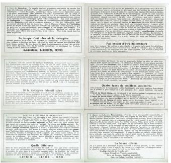 Chromos Liebig série 1244 Gouttes d'Eau sous le Microscope (1931) - Ensemble complet de six lithographies représentant des or
