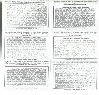 Liebig 1555 – Mijlpalen in de geschiedenis II – volledige reeks van 6 chromo's uit 1952