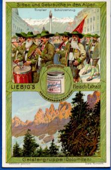 Liebig chromo serie – Sanguinetti nr. 915 – Gebruiken en gewoonten in de Alpen – 1907 – met potje – goede staat
