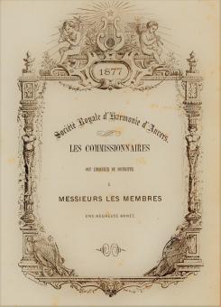 Nieuwjaar kaart 1877 Société Royale d\'Harmonie d\'Anvers