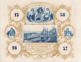 Nieuwjaarskaart 1857 De Gecommissionneerde stukwerkers Gent