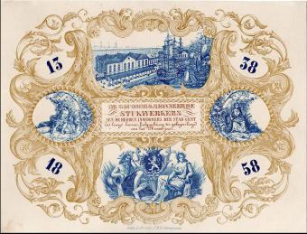Nieuwjaarskaart 1858 De Gecommissionneerde stukwerkers Gent