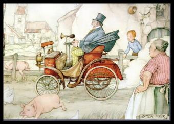 Anton Pieck Met de auto