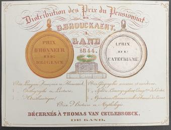 Gent -Distribution des Prix du Pensionnat de D. Brouckaert