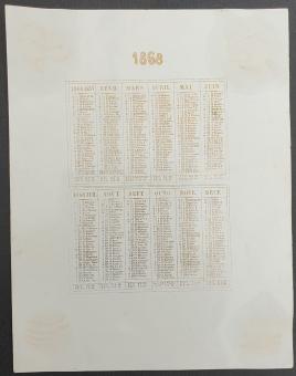 Nieuwjaarswensen 1868 Cercle Artistique, Scientifique & Literaire d'Anvers