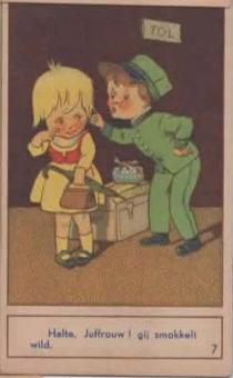 De Milanaise card 7 – girl stopped – smuggling lice