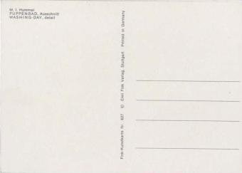 Carte postale Hummel – Le jour de la lessive – fille avec poupée – Fink n° 827 – vintage – bon état