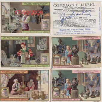Liebig chromo serie – Sanguinetti nr. 879 – L’Art dans l’industrie des métaux – 1907 – met potje