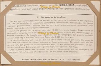 Liebig chromo 1591 – Het rijk van de Inca’s – 1954 – Vlaamse uitgave – zes historische Inca-OXO Nederland