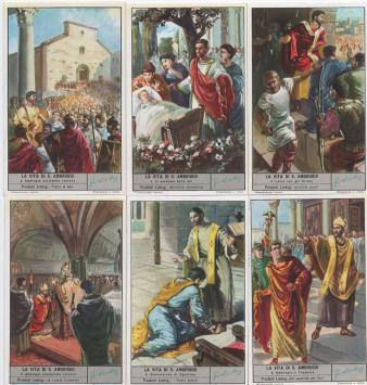 Liebig 1611 Het leven van Sint-Ambrosius – bisschop van Milaan, Augustinus en Theodosius