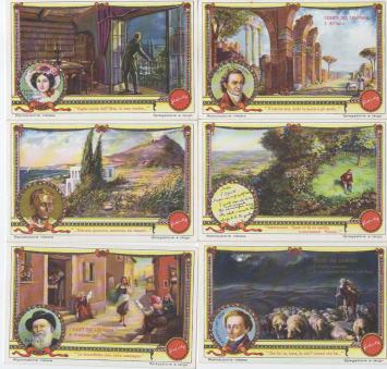 Liebig 1614 I Canti del Leopardi – 6 chromos illustrating poems by Giacomo Leopardi