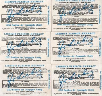 Série chromos Liebig – Sanguinetti n°965 – La Traviata – Verdi – 1909 – édition allemande – avec pot Liebig – cinq cartes VG+