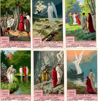 Liebig chromo 1226 – Dante – Het Vagevuur – 1929 – volledige reeks – zes prenten