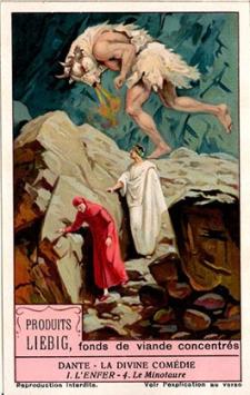 Liebig chromo nr. 1225 – Dante – De goddelijke komedie – De hel – 1934 – met potje – goede staat