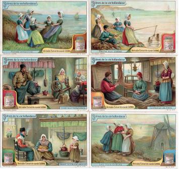 Liebig chromo series – Sanguinetti no. 1079 – Dutch life scenes – 1913 – with jar – good condition