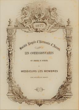 Nieuwjaar kaart 1877 Société Royale d\'Harmonie d\'Anvers