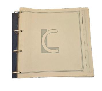 Blaues Liebig-Sammelalbum mit 4-Ring-Mechanik und ca. 50 Papierseiten