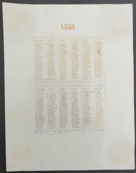 Nieuwjaarswensen 1868 Cercle Artistique, Scientifique & Literaire d'Anvers
