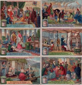 Liebig set 979 – De geschiedenis van het weven – 1909 – complete set in goede staat
